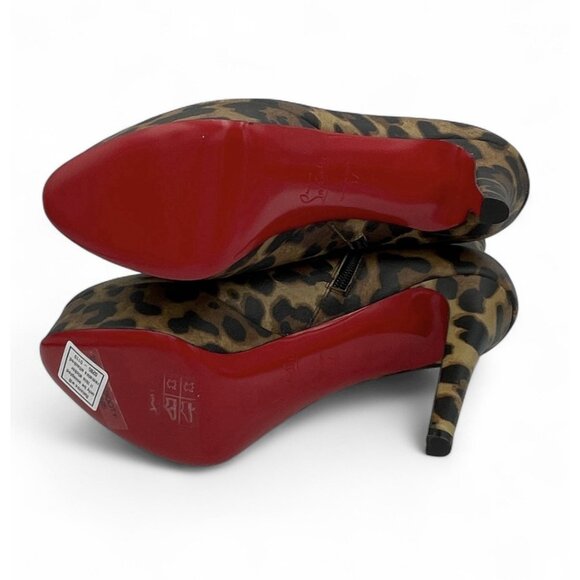 Christian Louboutin Bianca Leopard Print Platform Booties 120 Size EU 37 US 7 - Picture 8 of 11